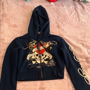 Ed Hardy Dark Blue Graphic Hoodie
